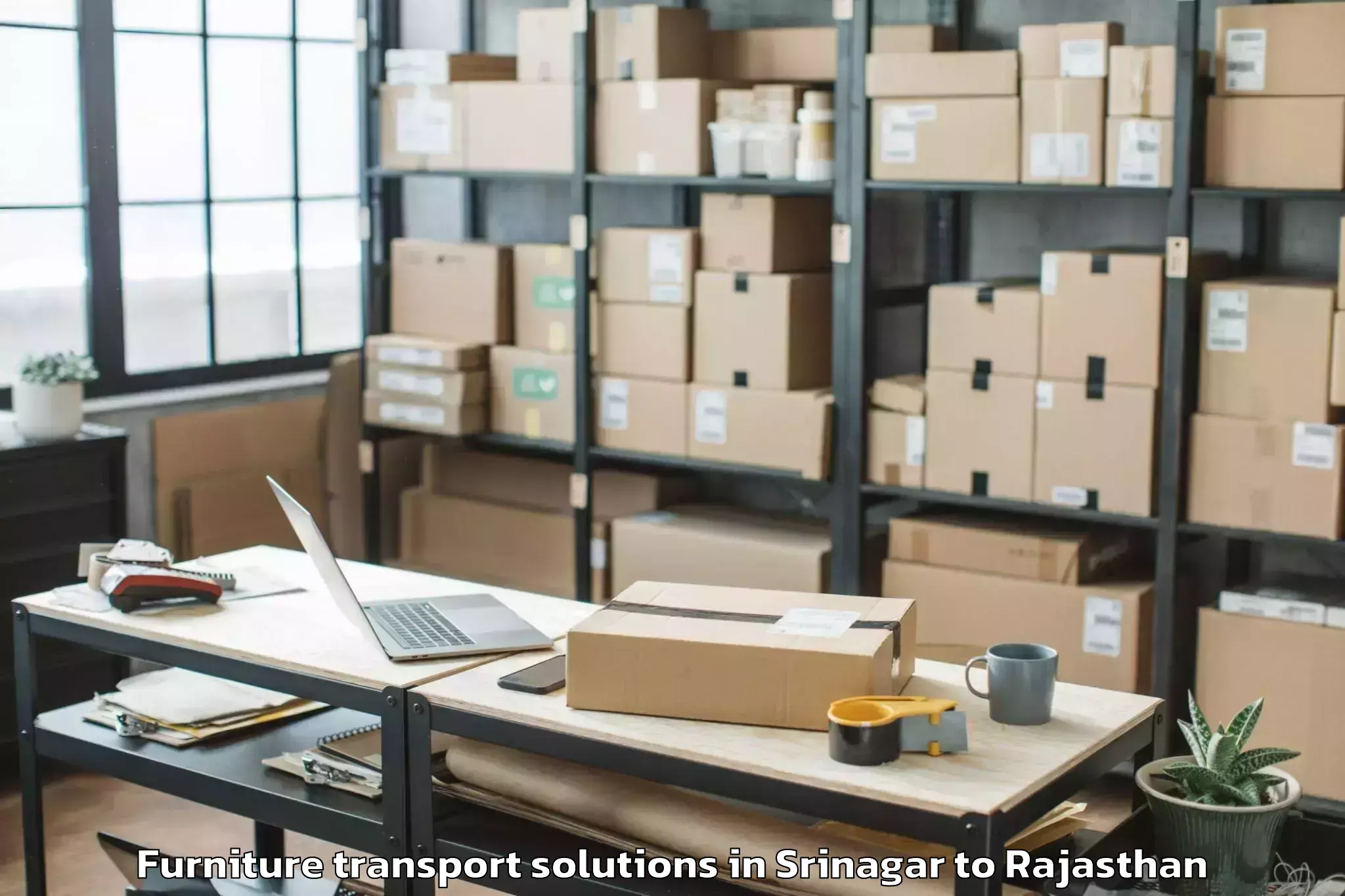 Hassle-Free Srinagar to Jaipur Furniture Transport Solutions